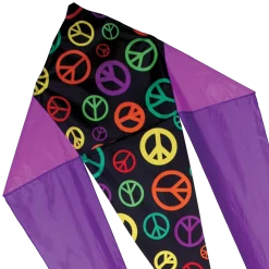 45 In. Flo-Tail Delta Kite - Peace Signs