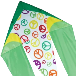 45 In. Flo-Tail Delta Kite - Lime Peace
