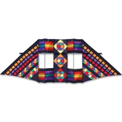 12.5 Ft. Swept Wing Double Box Delta Kite - Mayan Rainbow