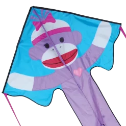 Large Easy Flyer Kite - Girly Sock Monkey
