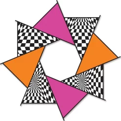 20 In. F-Stop Spinner For Kites And Line - Hot Op-Art